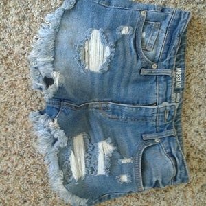 Mid rise jean shorts